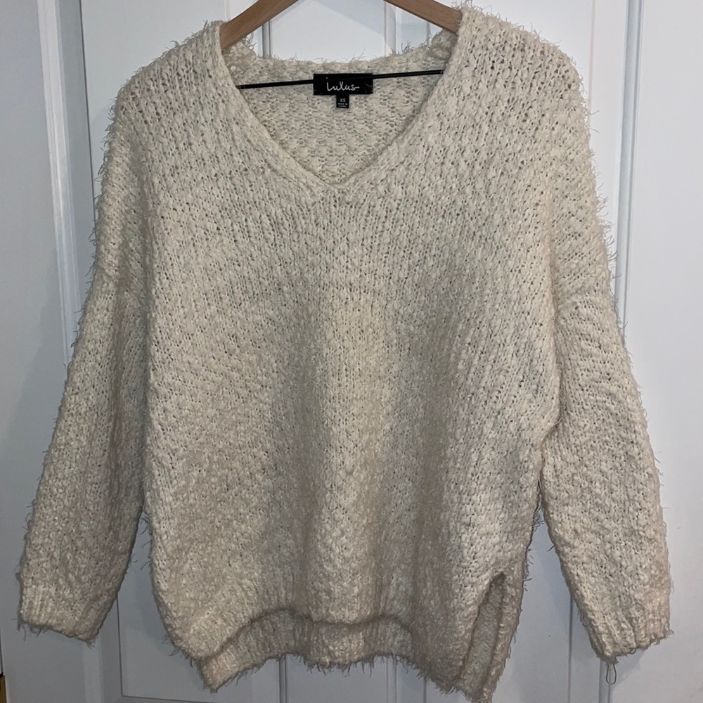 Fuzzy White Cozy Sweater